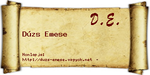 Dúzs Emese névjegykártya