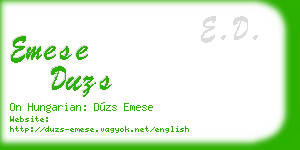emese duzs business card